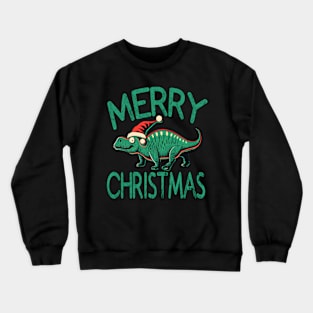 Dino Santa Merry Christmas Vintage Crewneck Sweatshirt